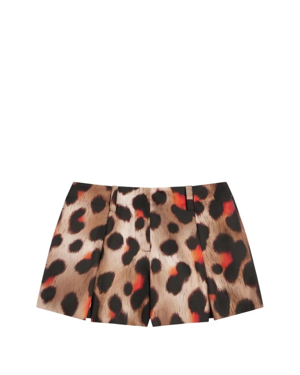 Givenchy Brown Short Pinch En Soie À Imprimé Léopard