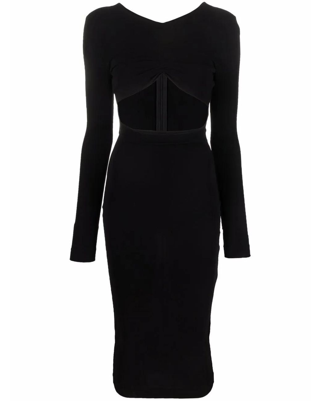 DSquared² Black Cut-Out Pencil Midi Dress