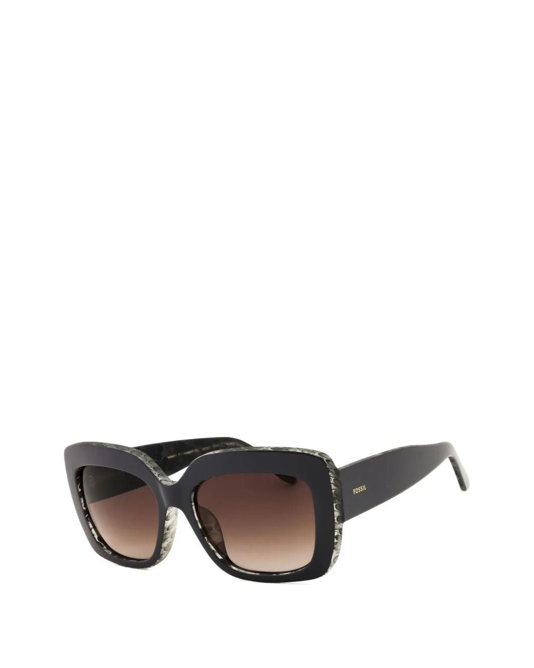 Fossil Black Rectangle-Frame Sunglasses