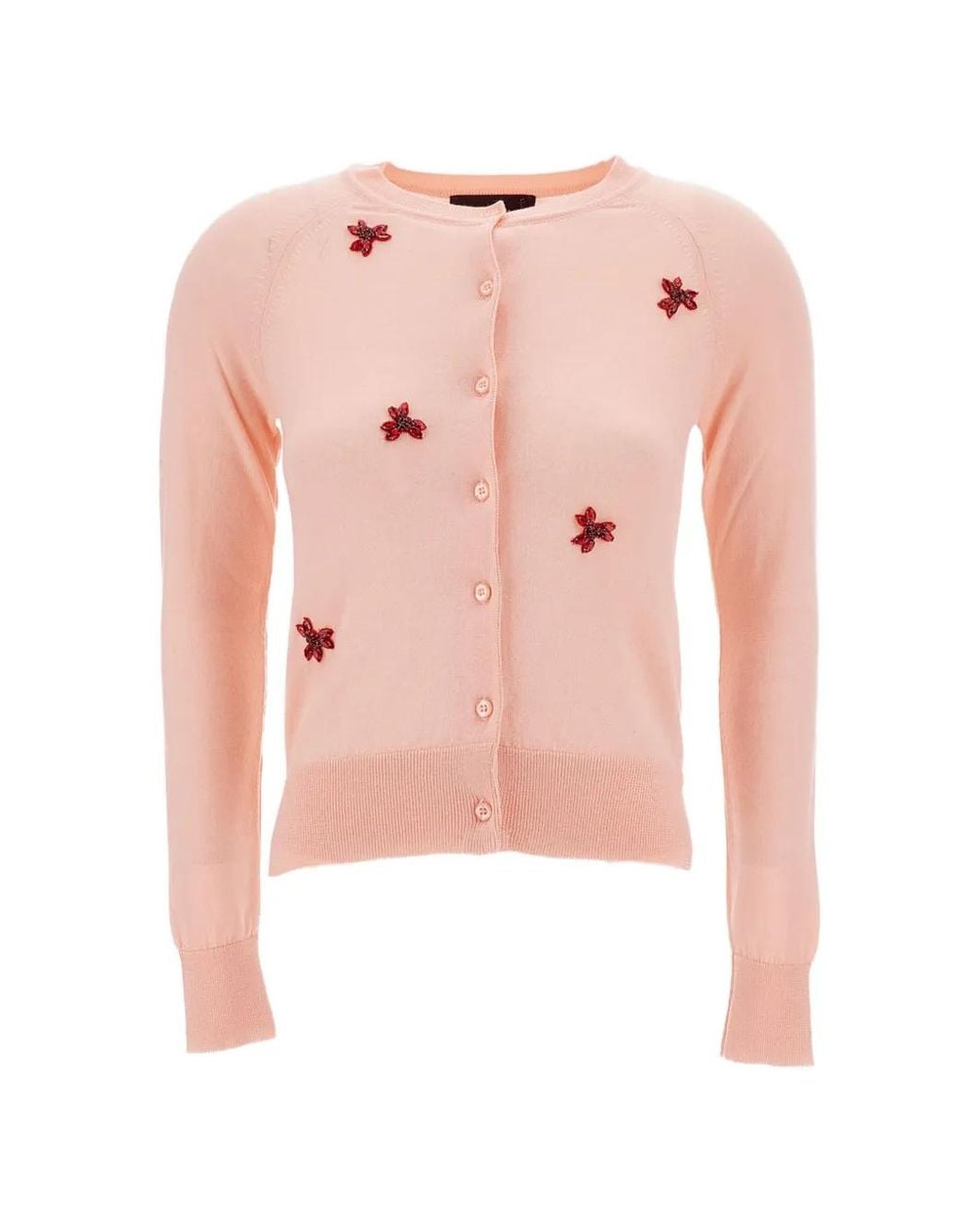 Simone Rocha Pink Crystal-Embellished Cardigan