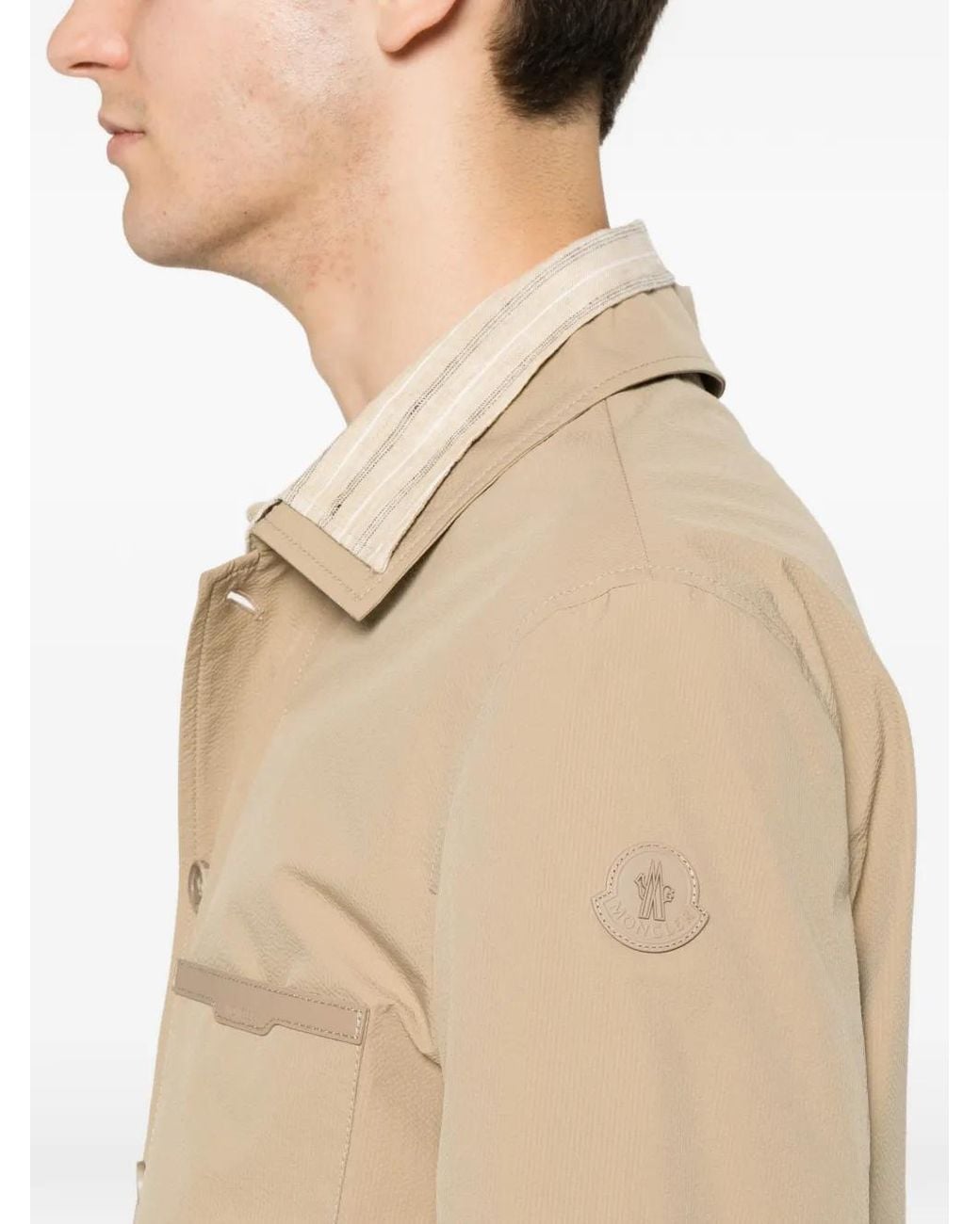 Moncler Natural Nanav Seersucker Shirt Jacket for men