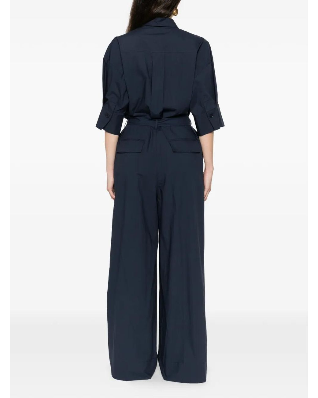 P.A.R.O.S.H. Blue Belt-Detail Jumpsuit