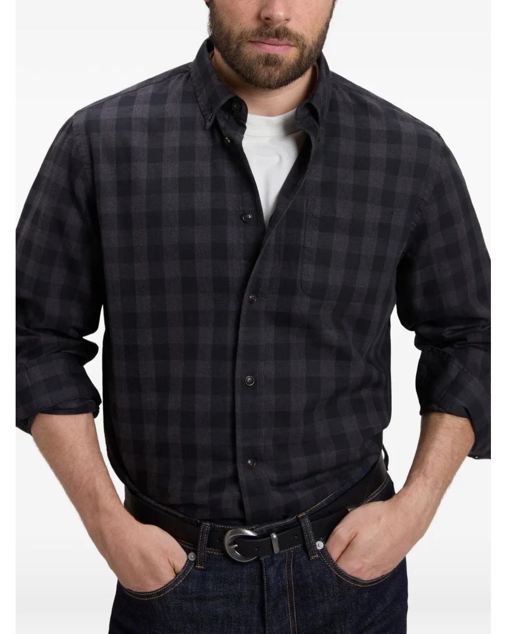 Woolrich Black Checked Button-Down Shirt for men