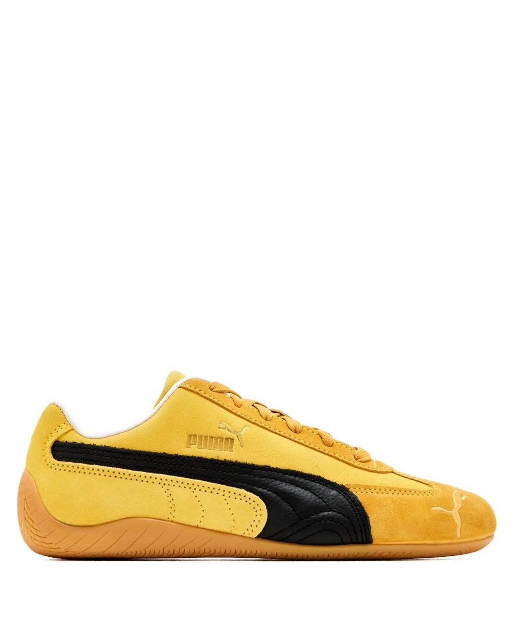 PUMA Yellow Speedcat Suede-Leather Sneakers