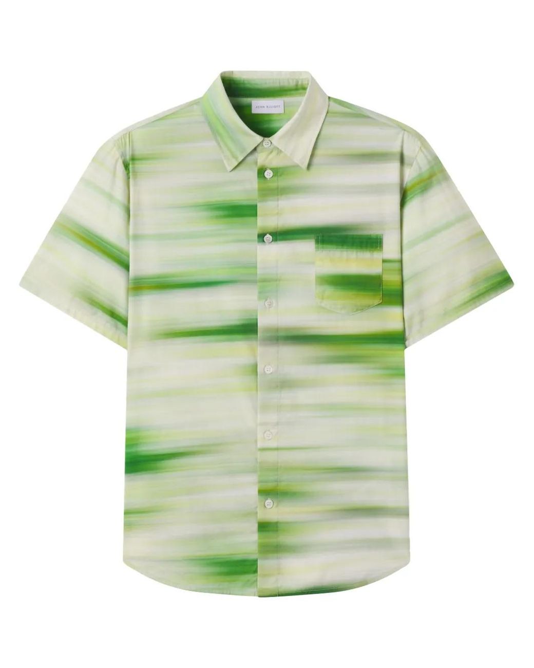 John Elliott Green Abstract-Pattern Short-Sleeve Shirt for men