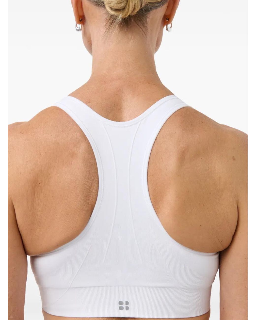 Sweaty Betty White Stamina Ribbed-Knit Sports Bra