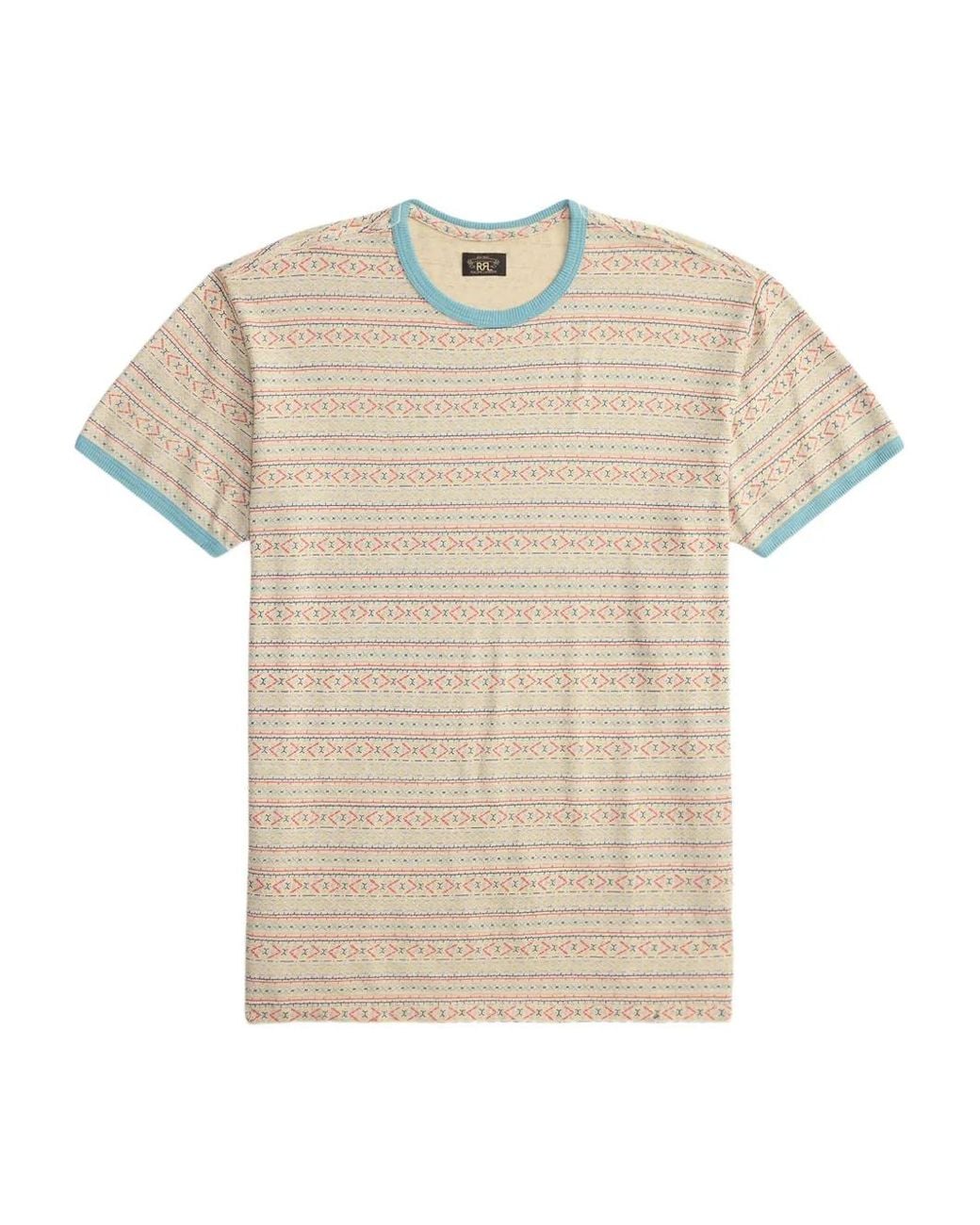 RRL Natural Geometric-Pattern T-Shirt for men