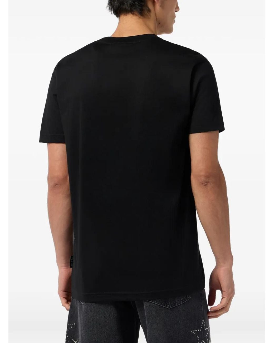 Philipp Plein Black Round-Neck Logo T-Shirt for men