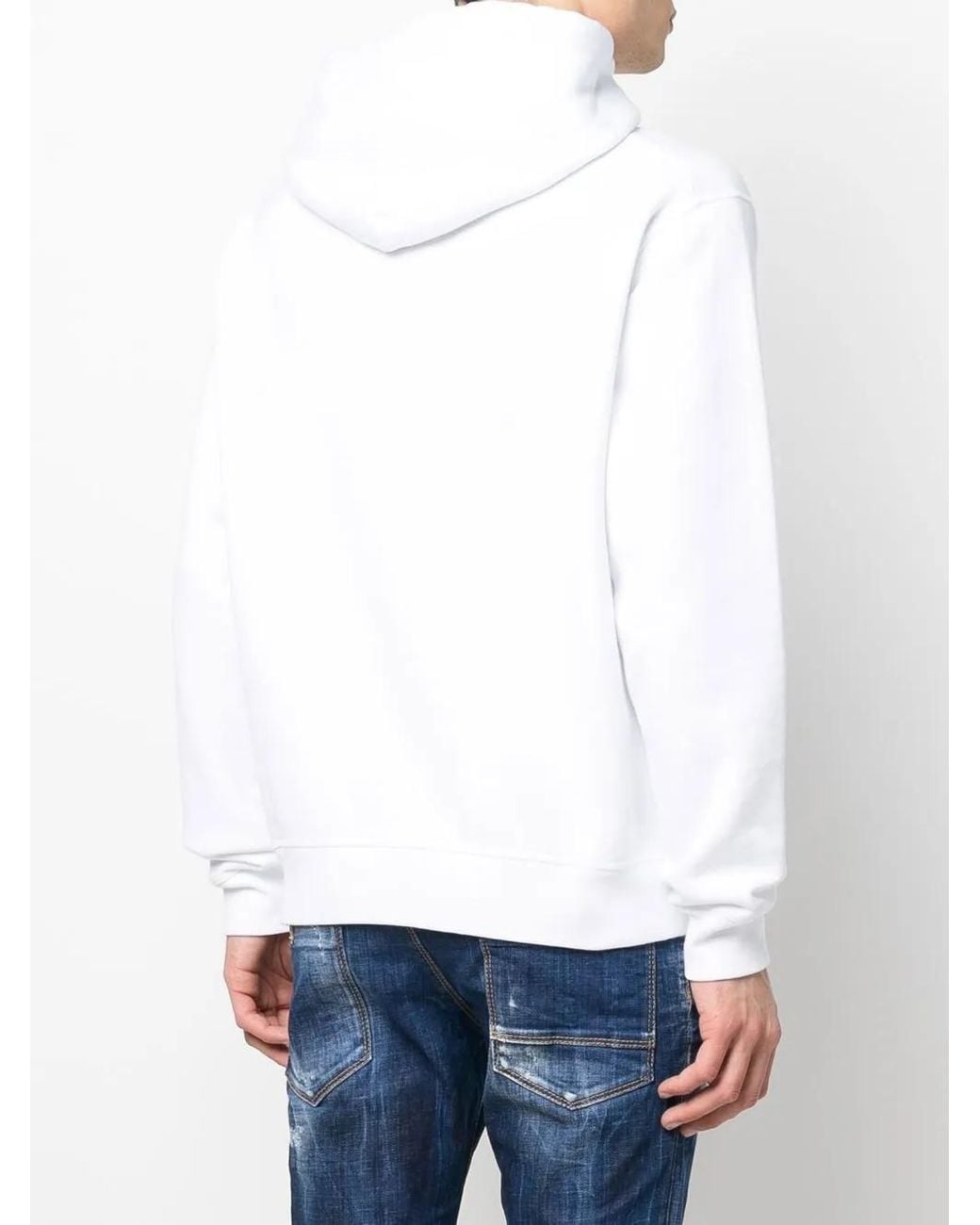 DSquared² White One Life One Planet Hoodie for men