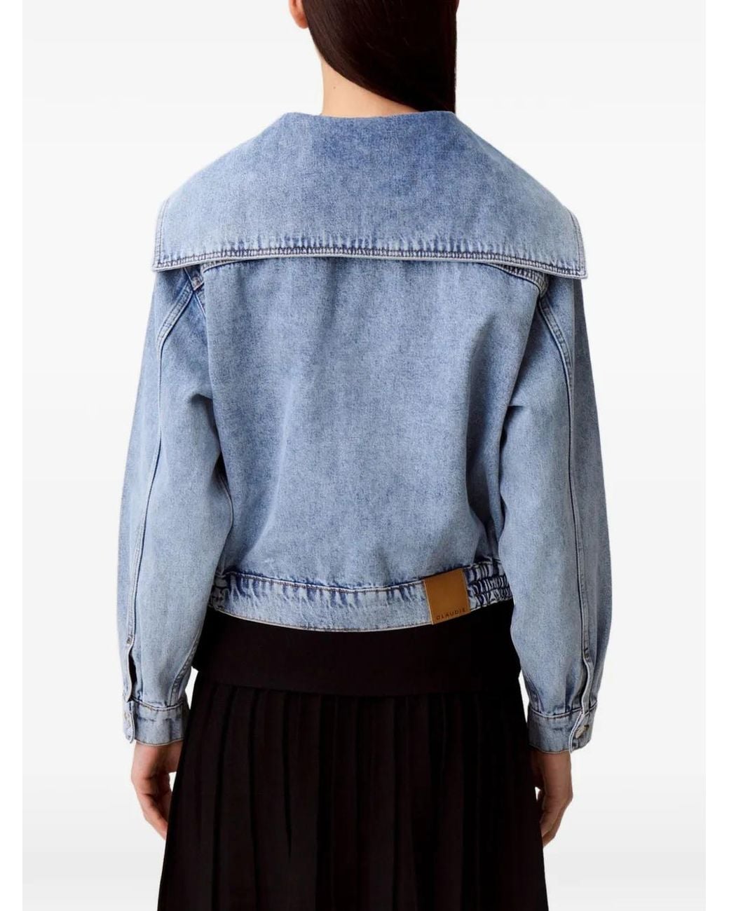 Claudie Pierlot Blue Contrast Stitch Denim Jacket