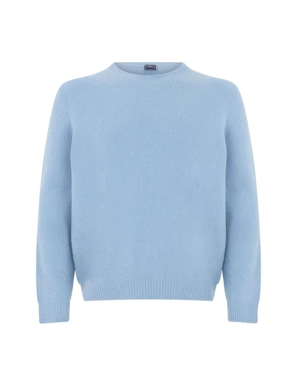 Fedeli Blue Crew-Neck Long-Sleeve Sweater for men
