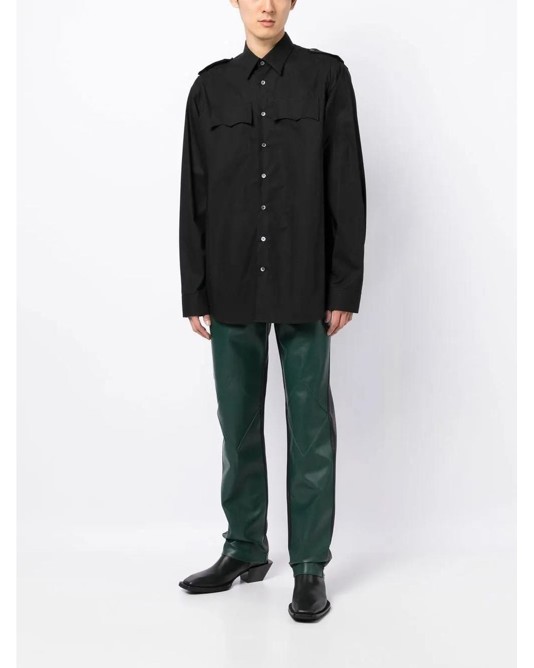 Raf Simons Black Button-Up Cotton Shirt