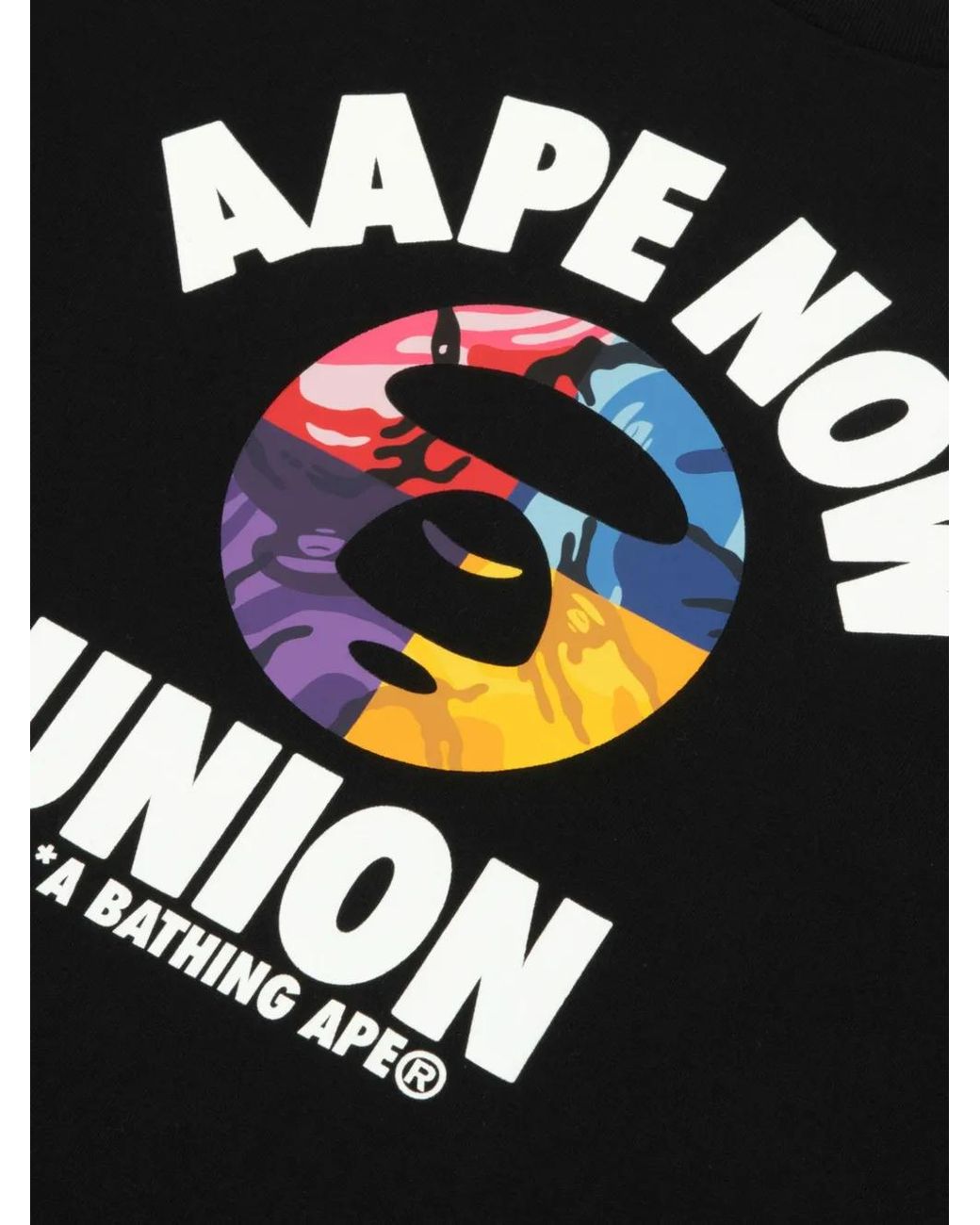 Aape By A Bathing Ape Black Graphic-Print T-Shirt for men