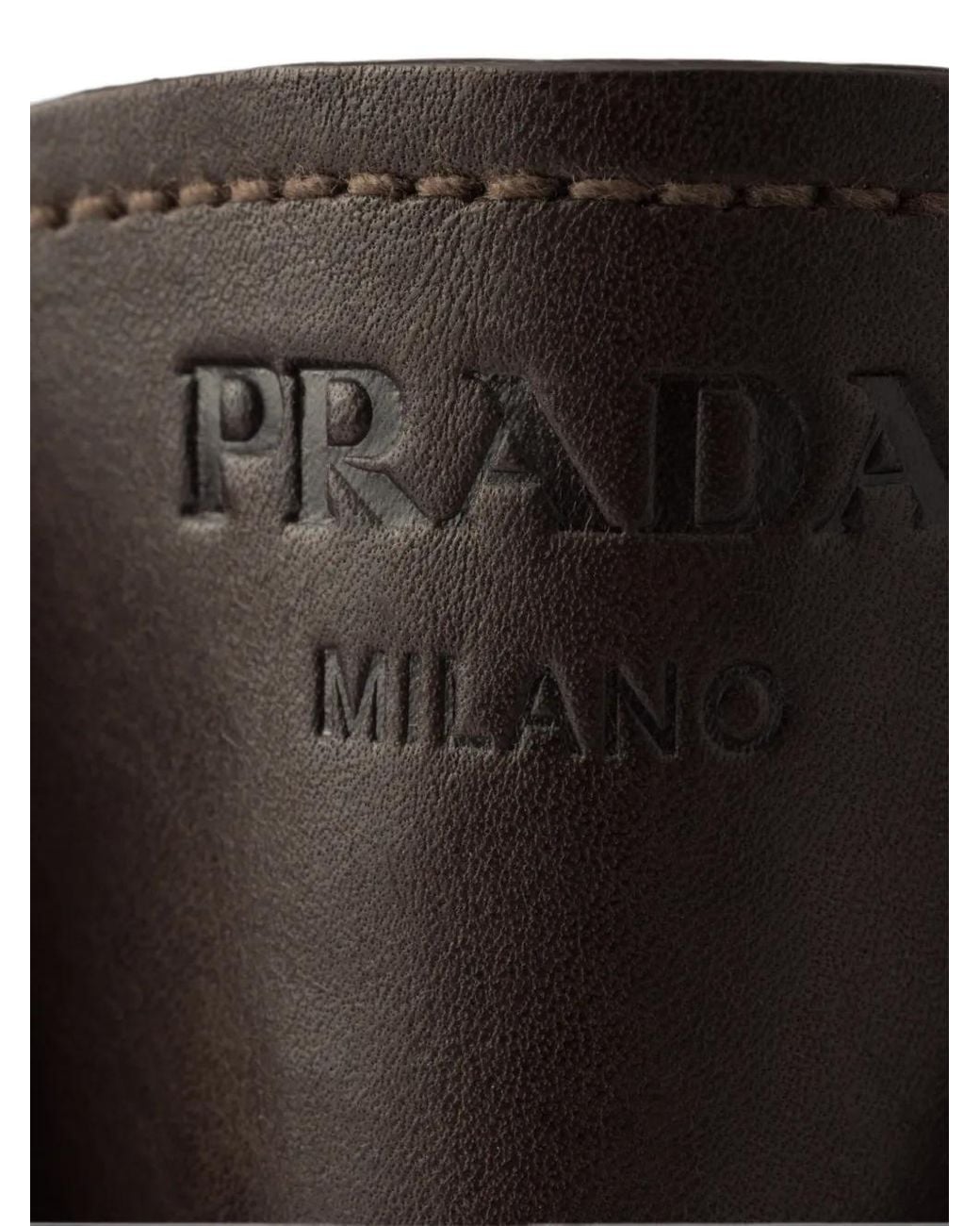 Prada Brown Leather Laced Booties