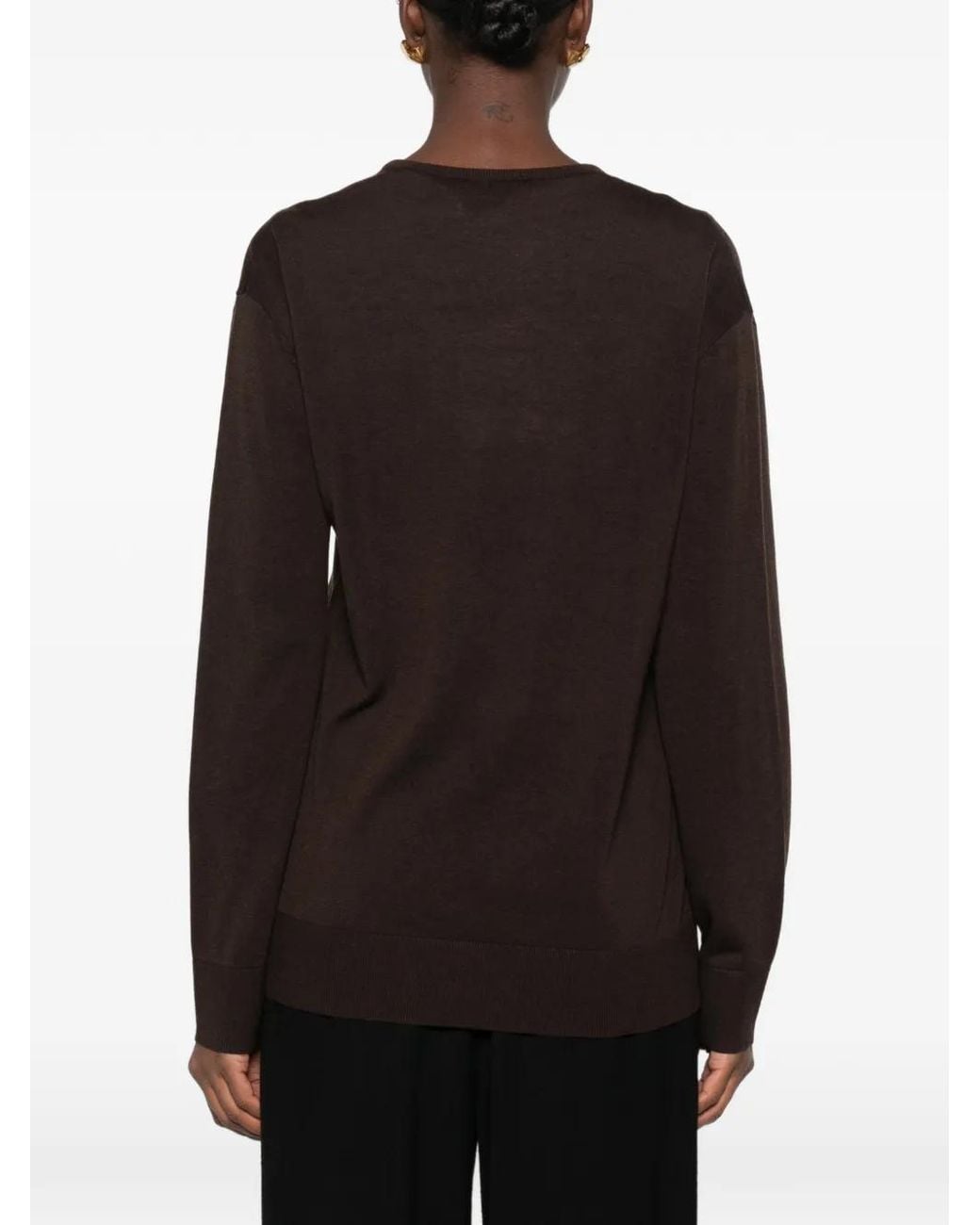 Totême Black V-Neck Sweater