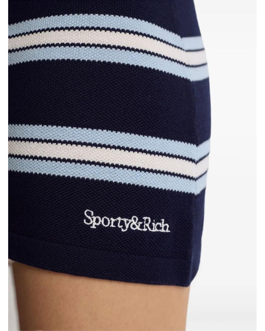 Sporty & Rich Blue Striped Mini Skirt