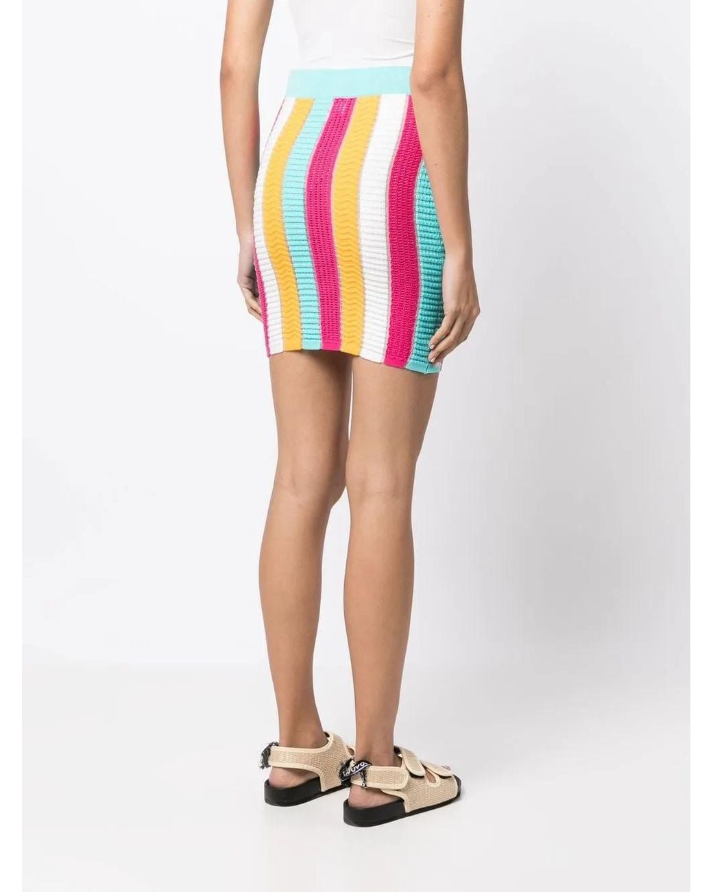 Solid & Striped Pink Colour-Block Knitted Skirt