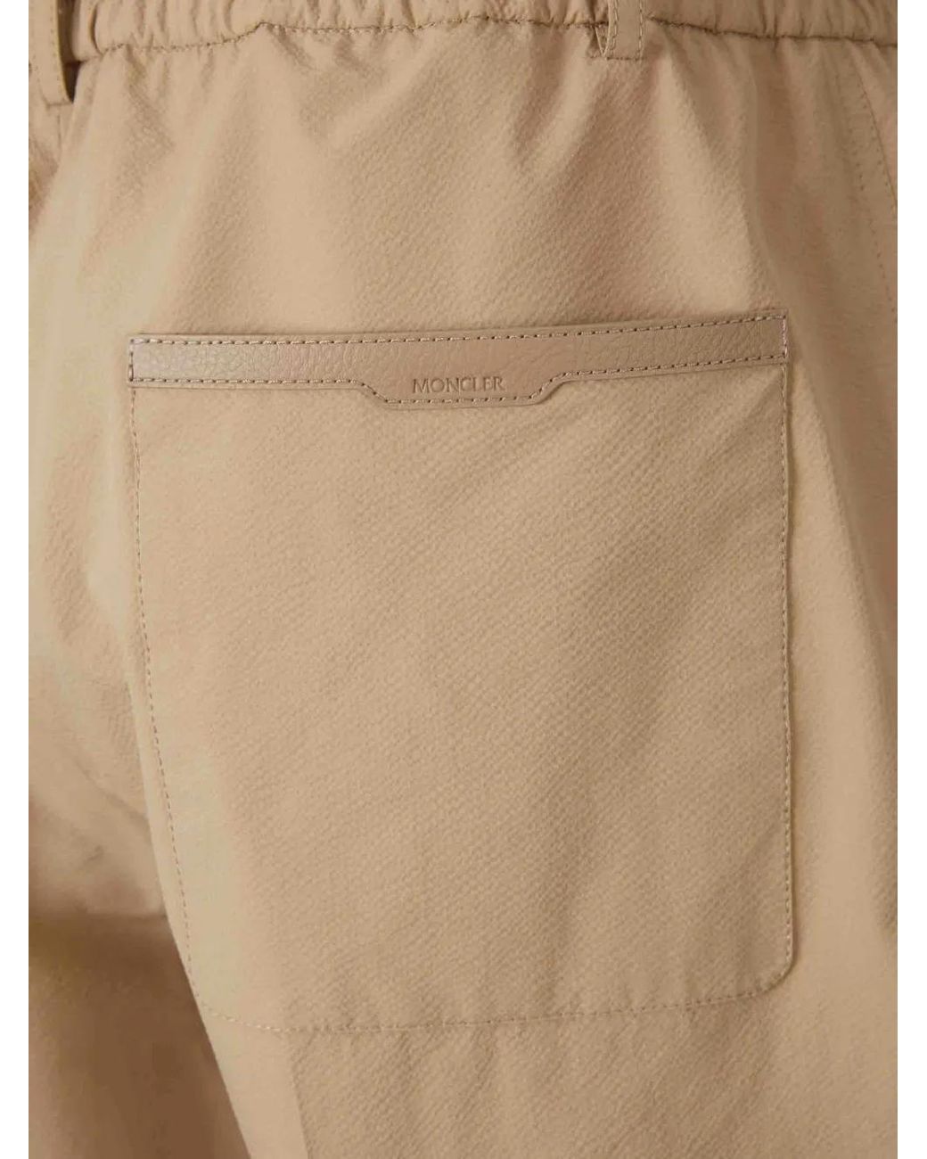 Moncler Natural Seersucker Shorts for men