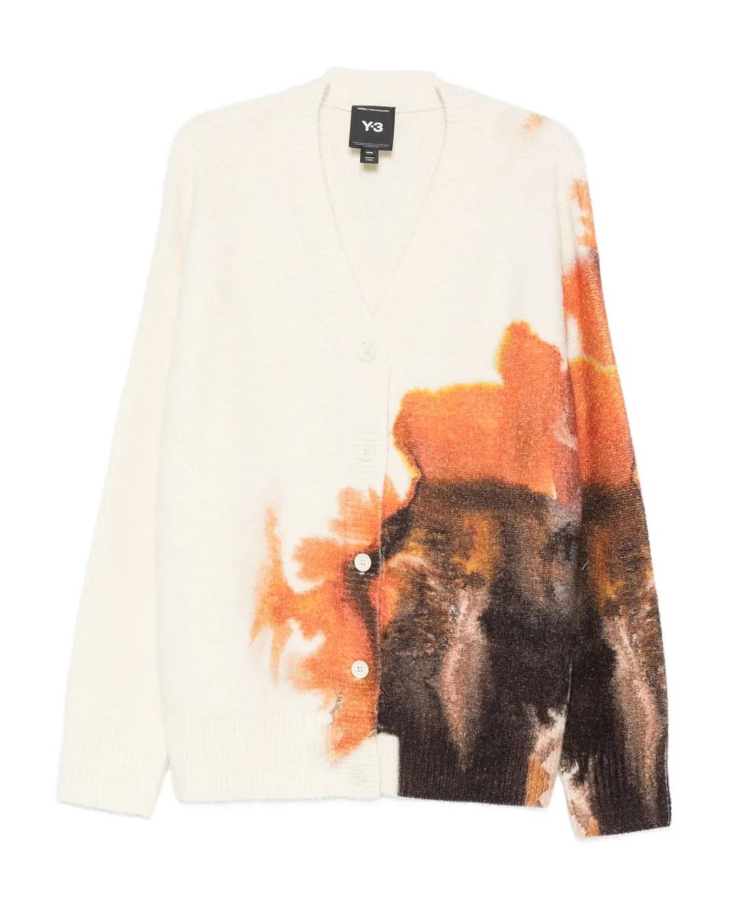 Y-3 Orange Graphic-Print Cardigan for men