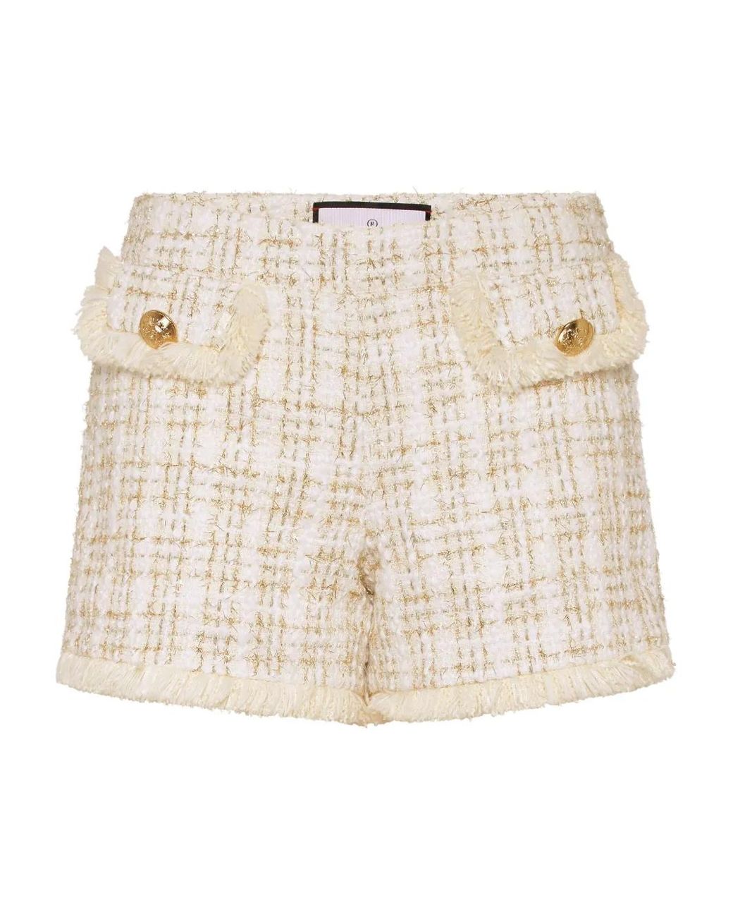 Philipp Plein Natural Tweed Hot Pants