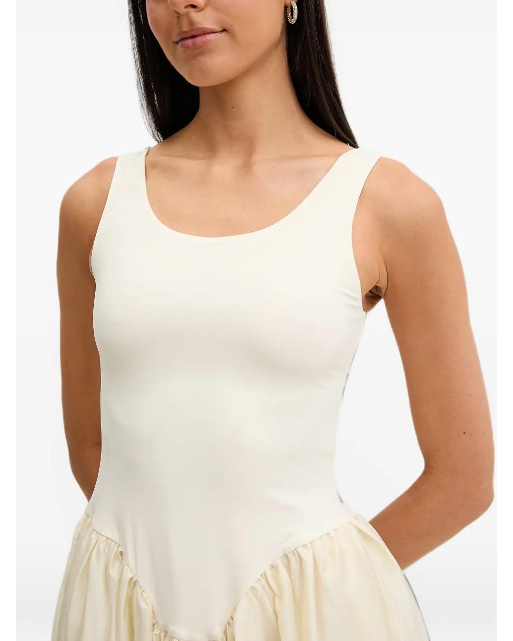 Bardot Natural Lorie Scoop-Neck Flared Midi Dress