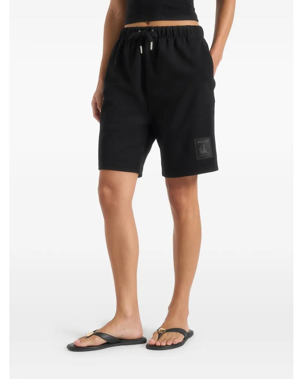 Manière De Voir Black Sh001 Cotton Shorts