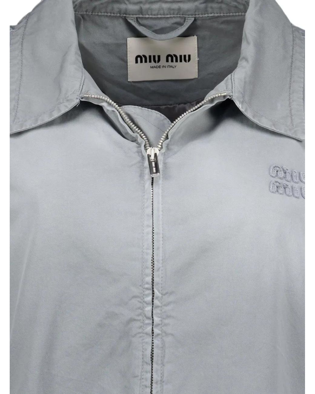 Miu Miu Gray Old Twill Blouson Jacket