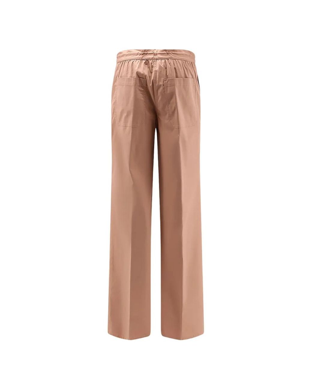 Semicouture Natural Drawstring Patch Pocket Trousers