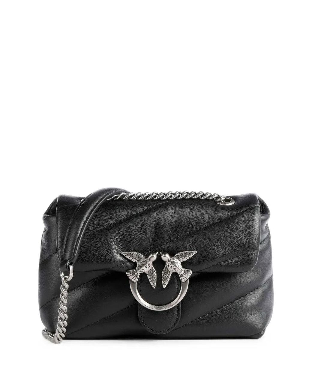 Pinko Black Baby Love Bag Puff Maxi Quilt New Buckle Shoulder Bag