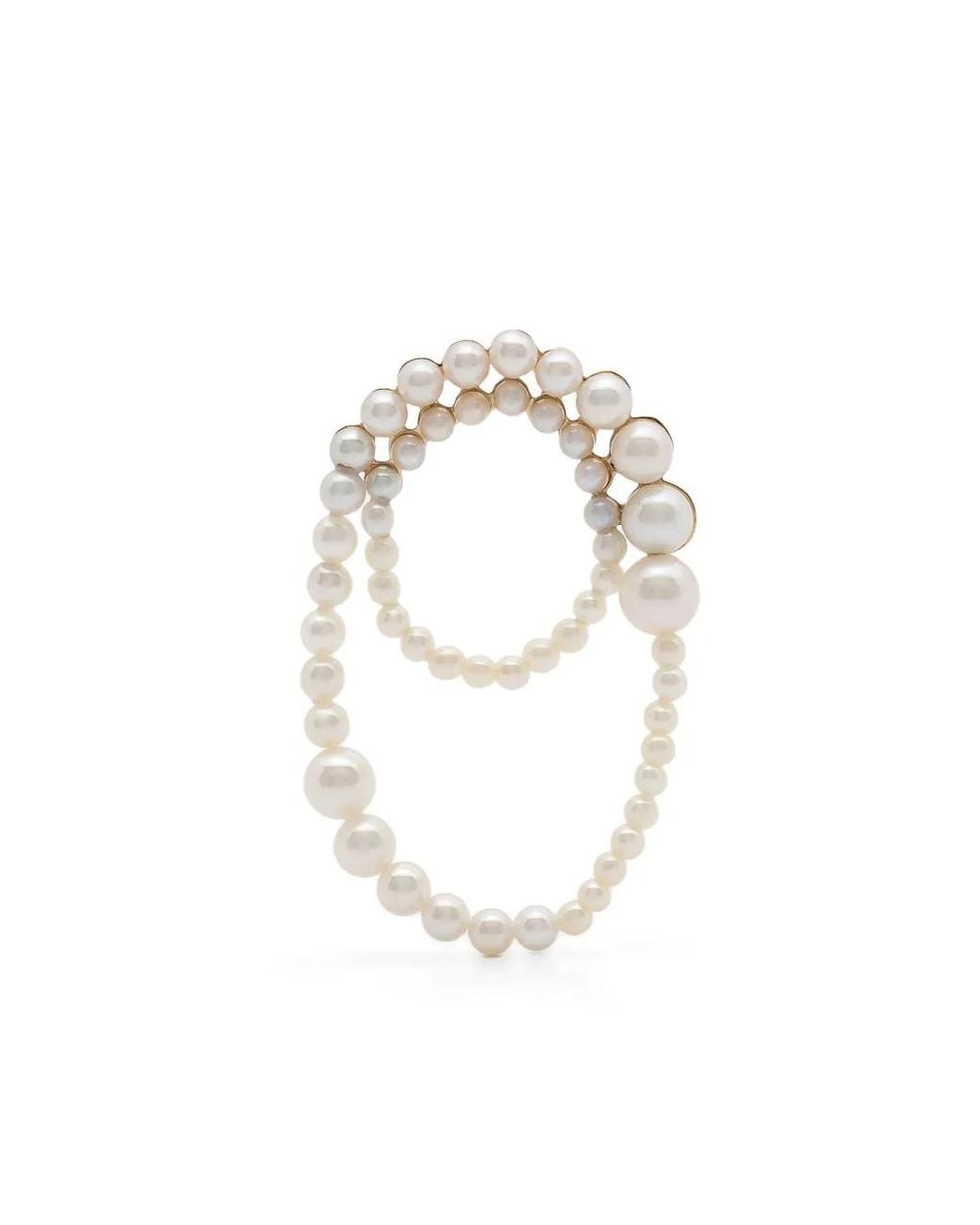 Sophie Bille Brahe White 14Kt Recycled Embrassée Single Earring