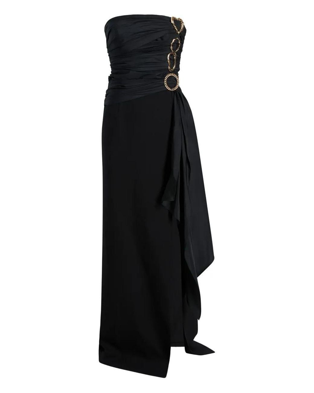 Cinq À Sept Black Baltra Ring-Detail Gown