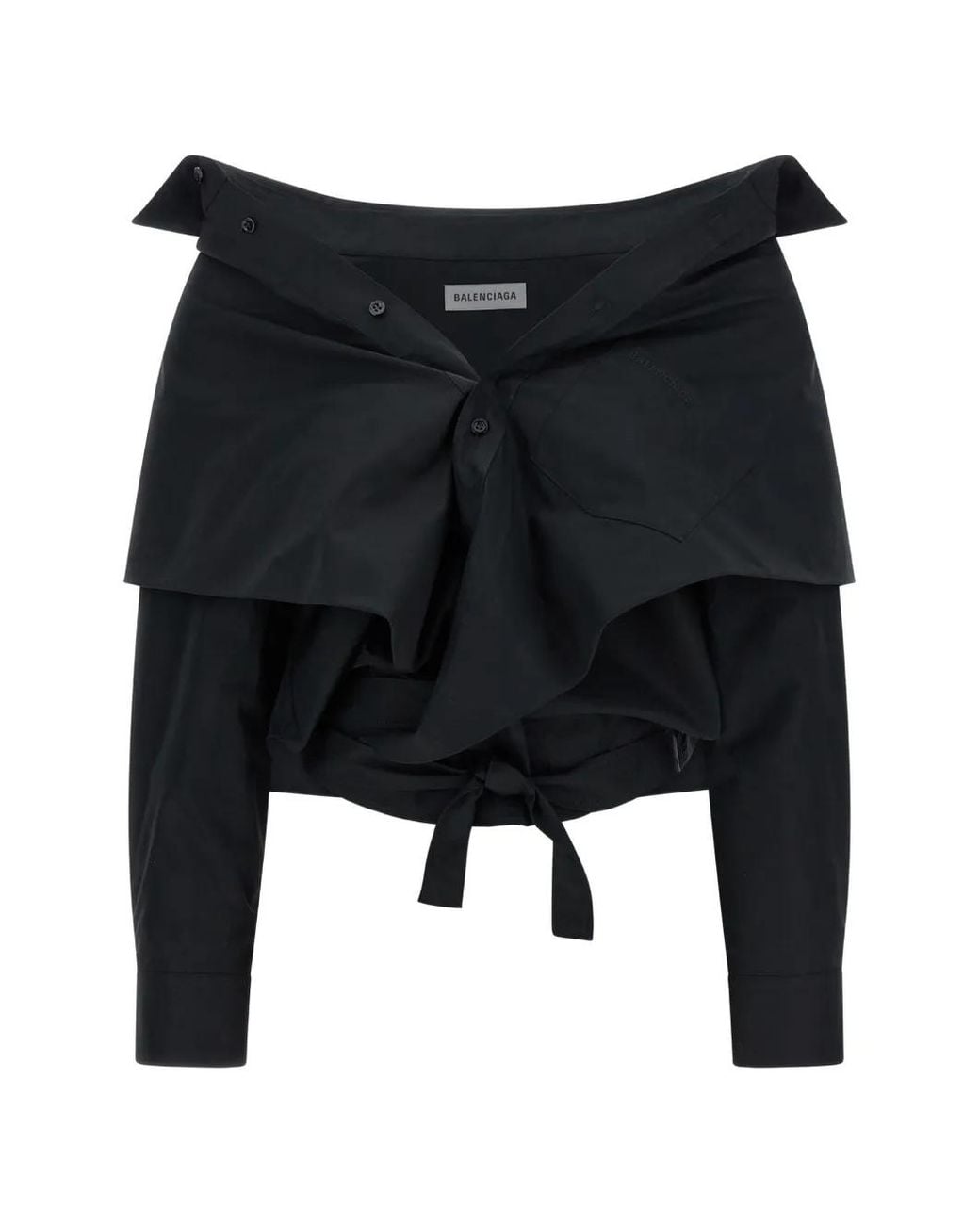 Balenciaga Black Off-Shoulder Shirt