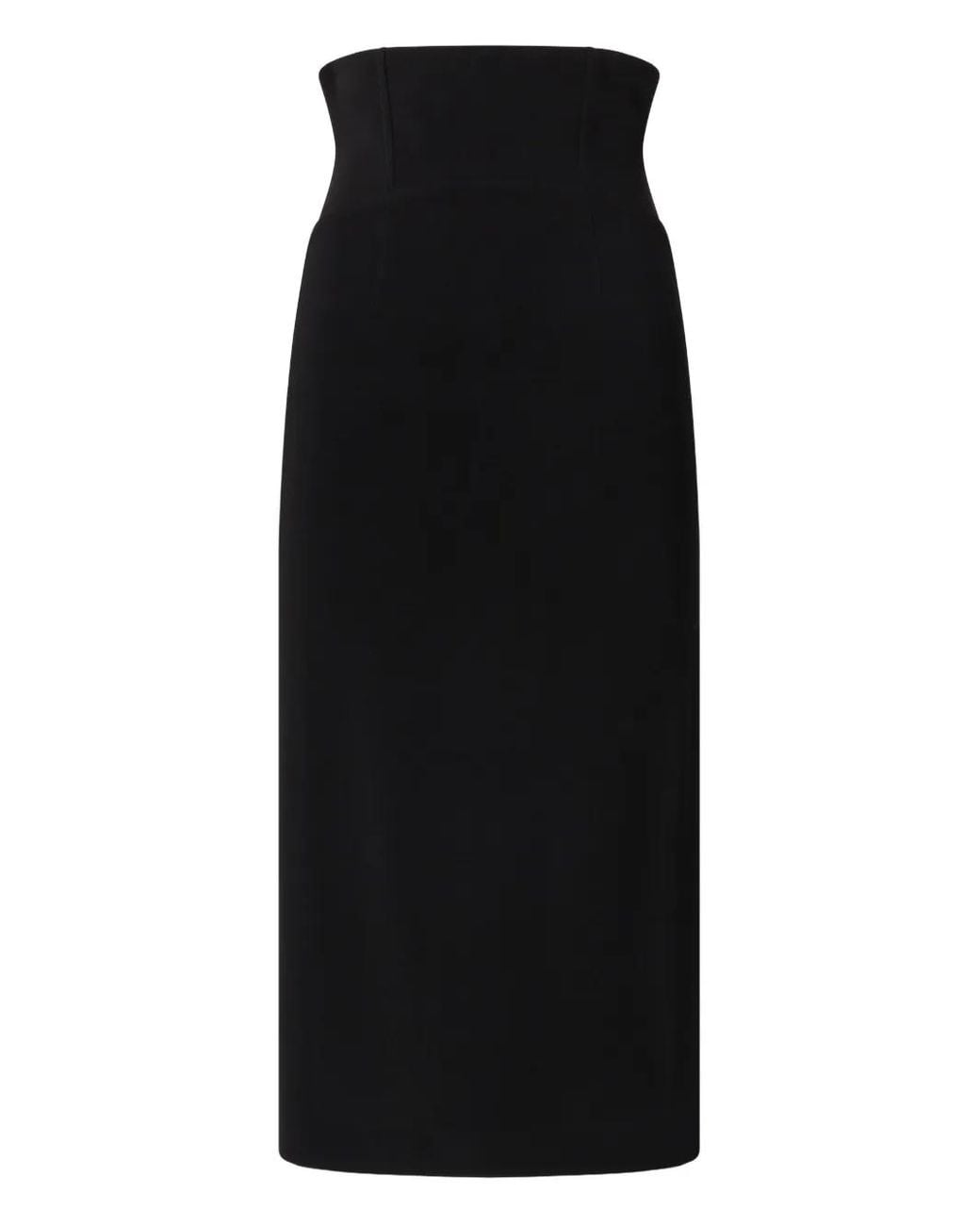 Pinko Black Midi Skirt With Bodice Waist