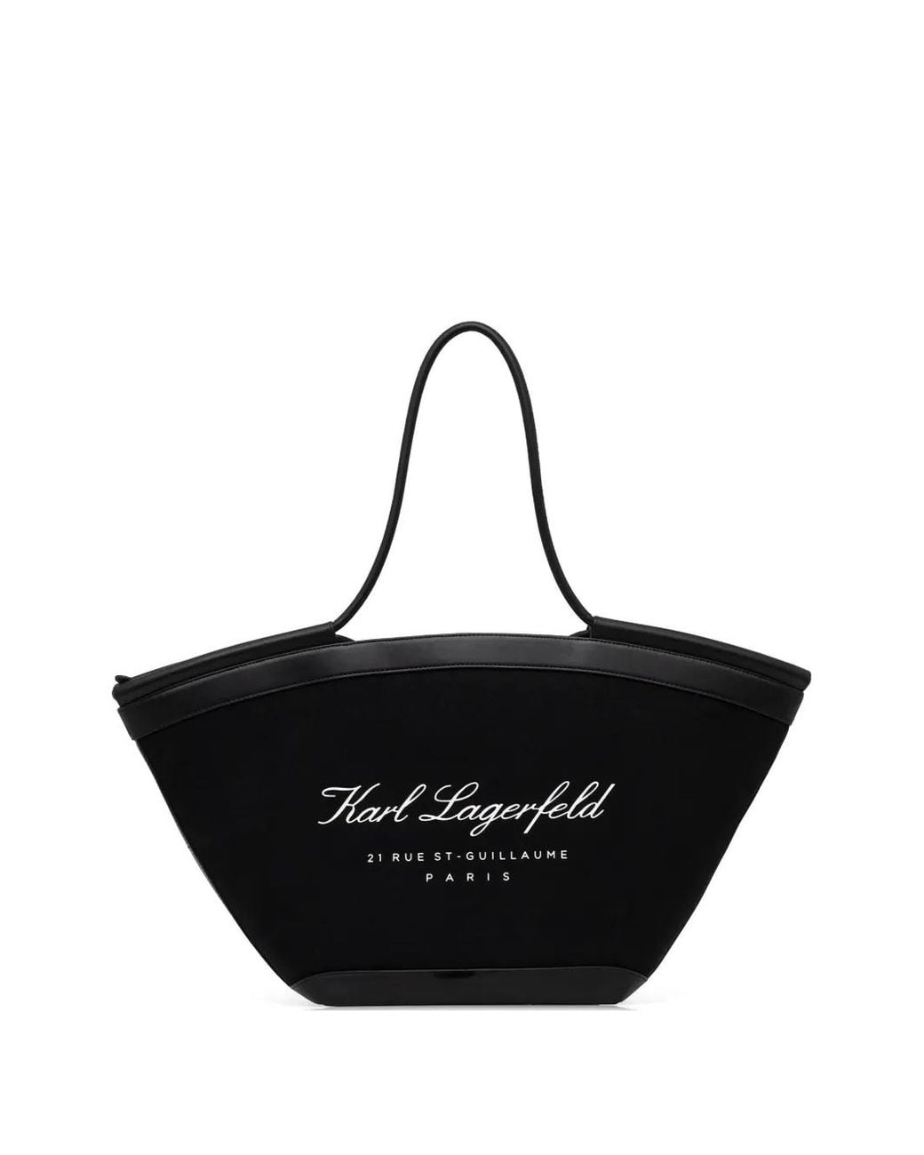 Karl Lagerfeld Black Logo-Detail Tote Bag
