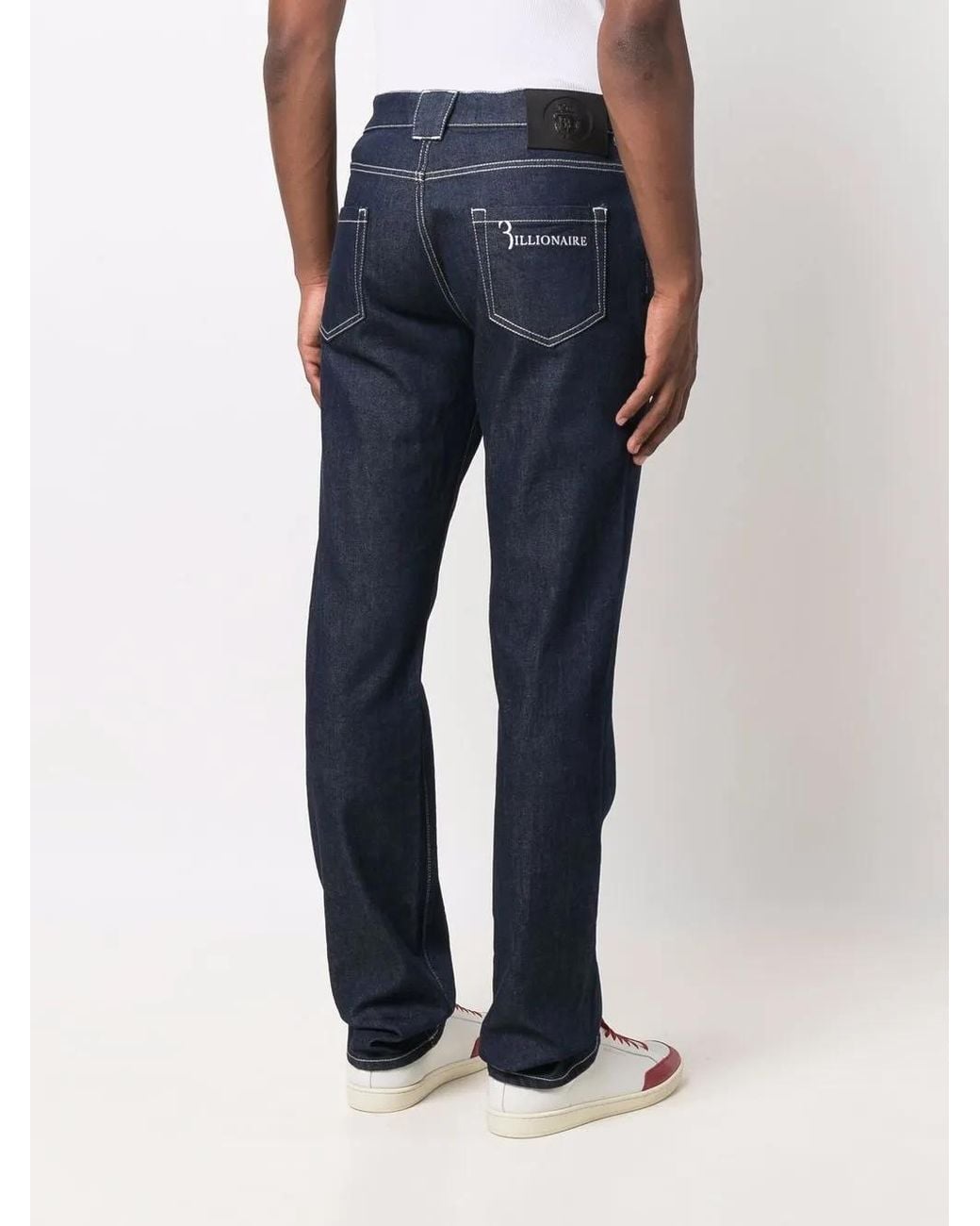 Jean Droit À Coutures Contrastantes Billionaire pour homme en coloris Blue
