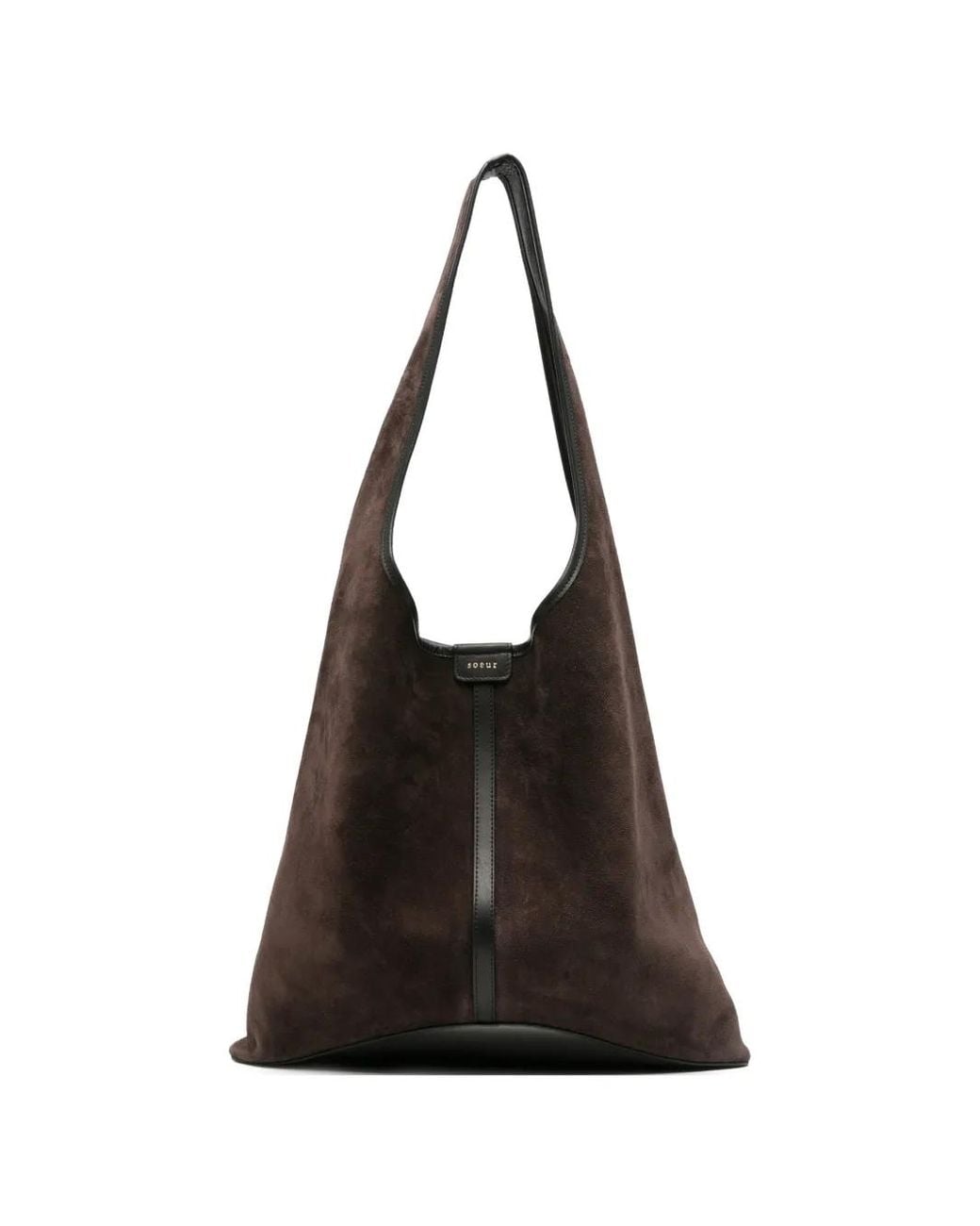 Soeur Black Delice Suede Leather Tote Bag