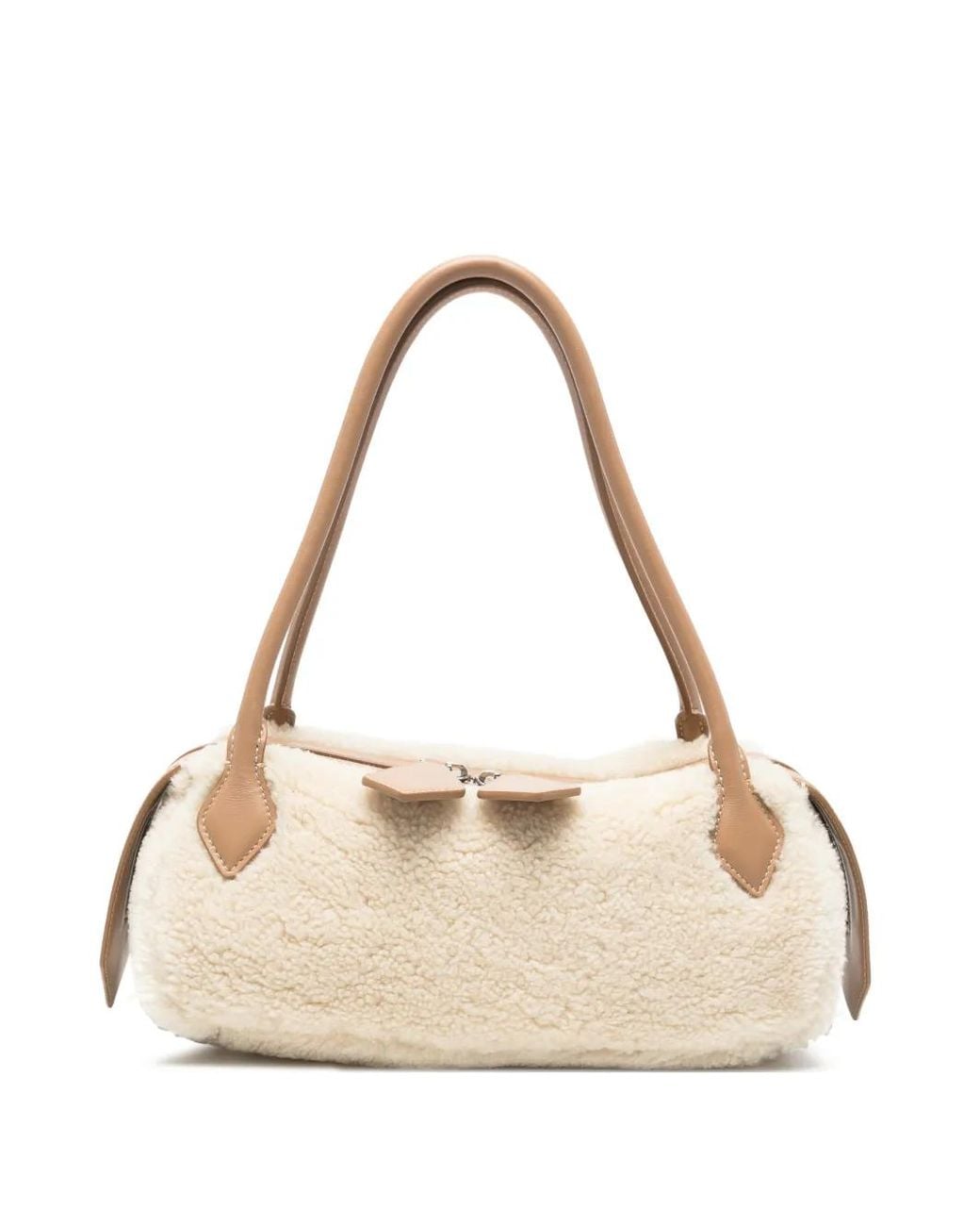 MINOBOSSI Natural Anna Shearling-Effect Tote Bag