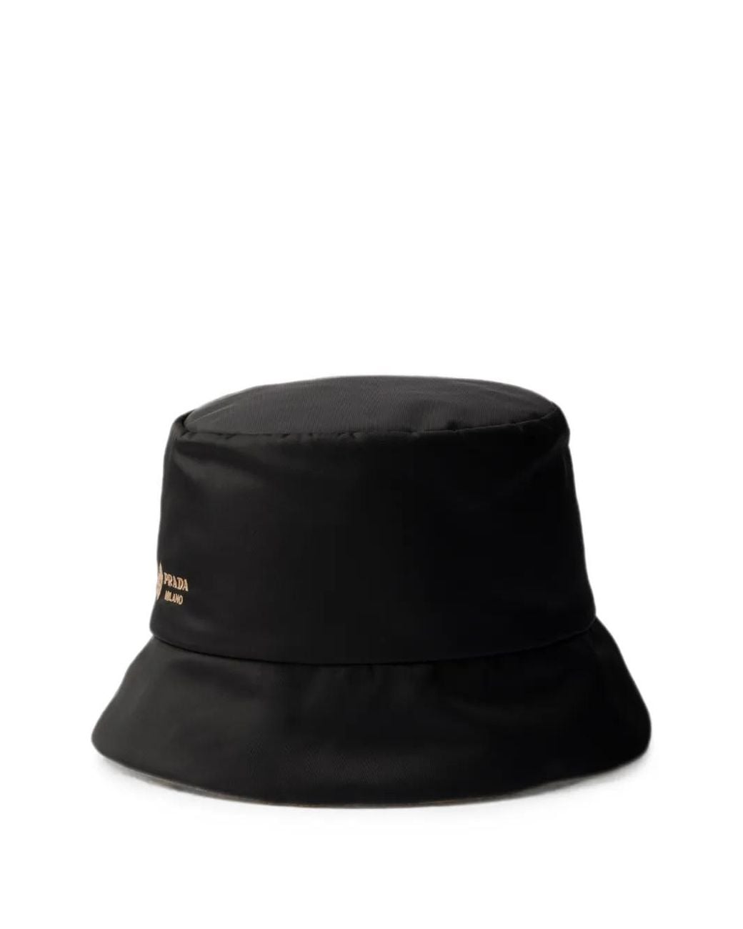 Prada Black Reversible Re-Nylon And Camel-Hair Bucket Hat