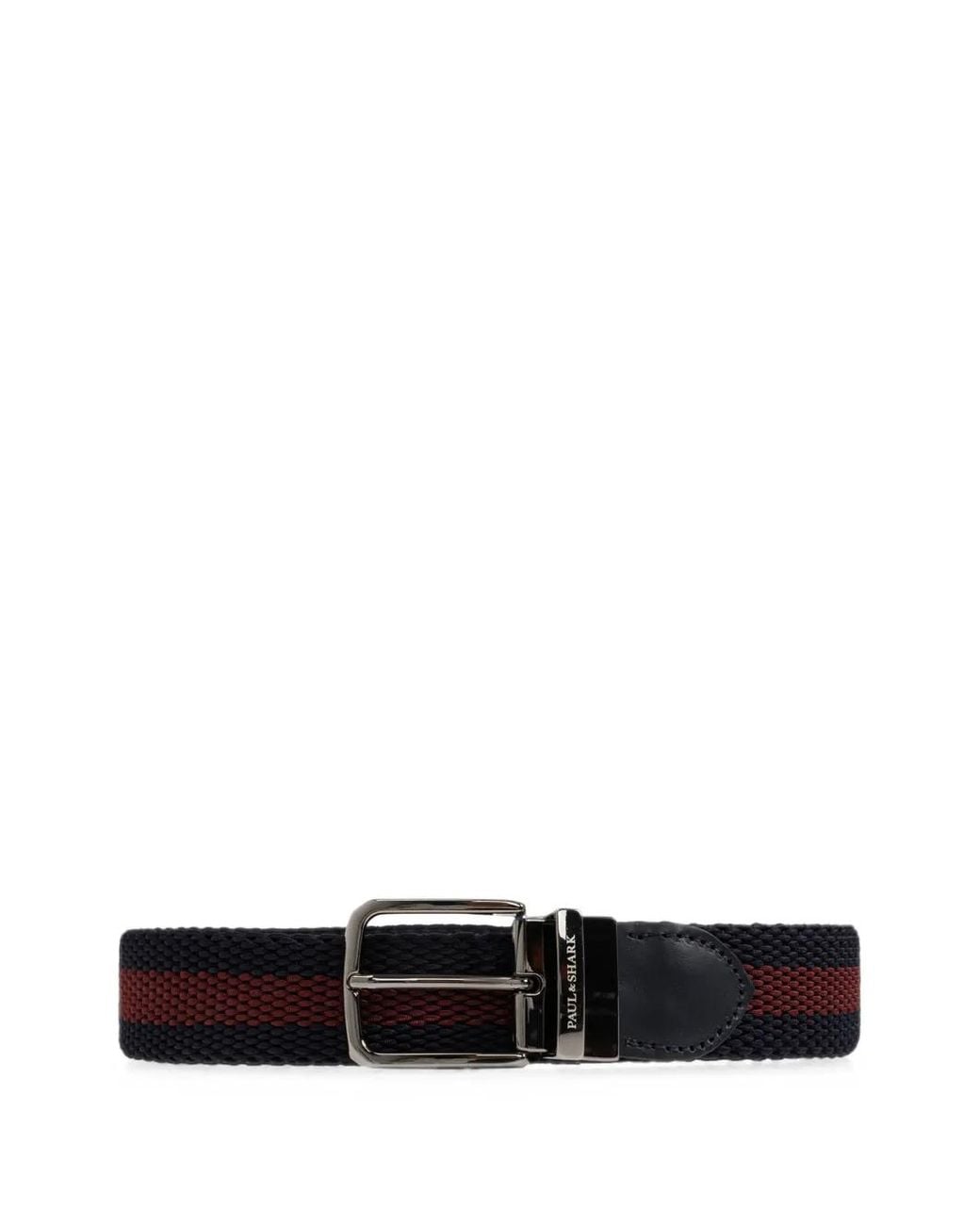 Paul & Shark White Woven Reversible Belt for men