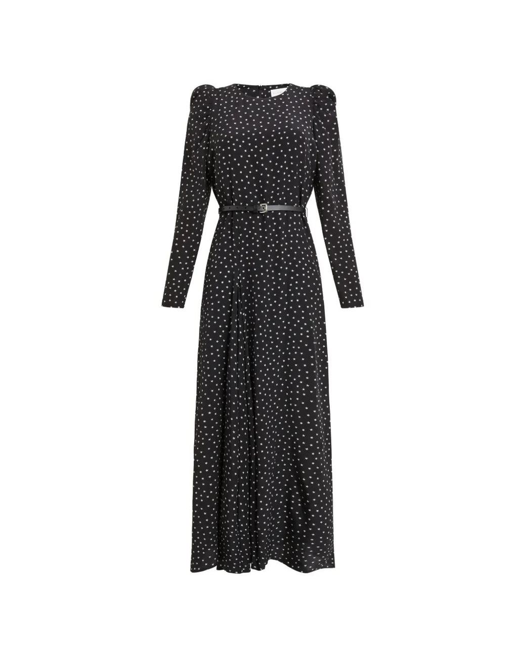 P.A.R.O.S.H. Black Stars Belted Maxi Dress