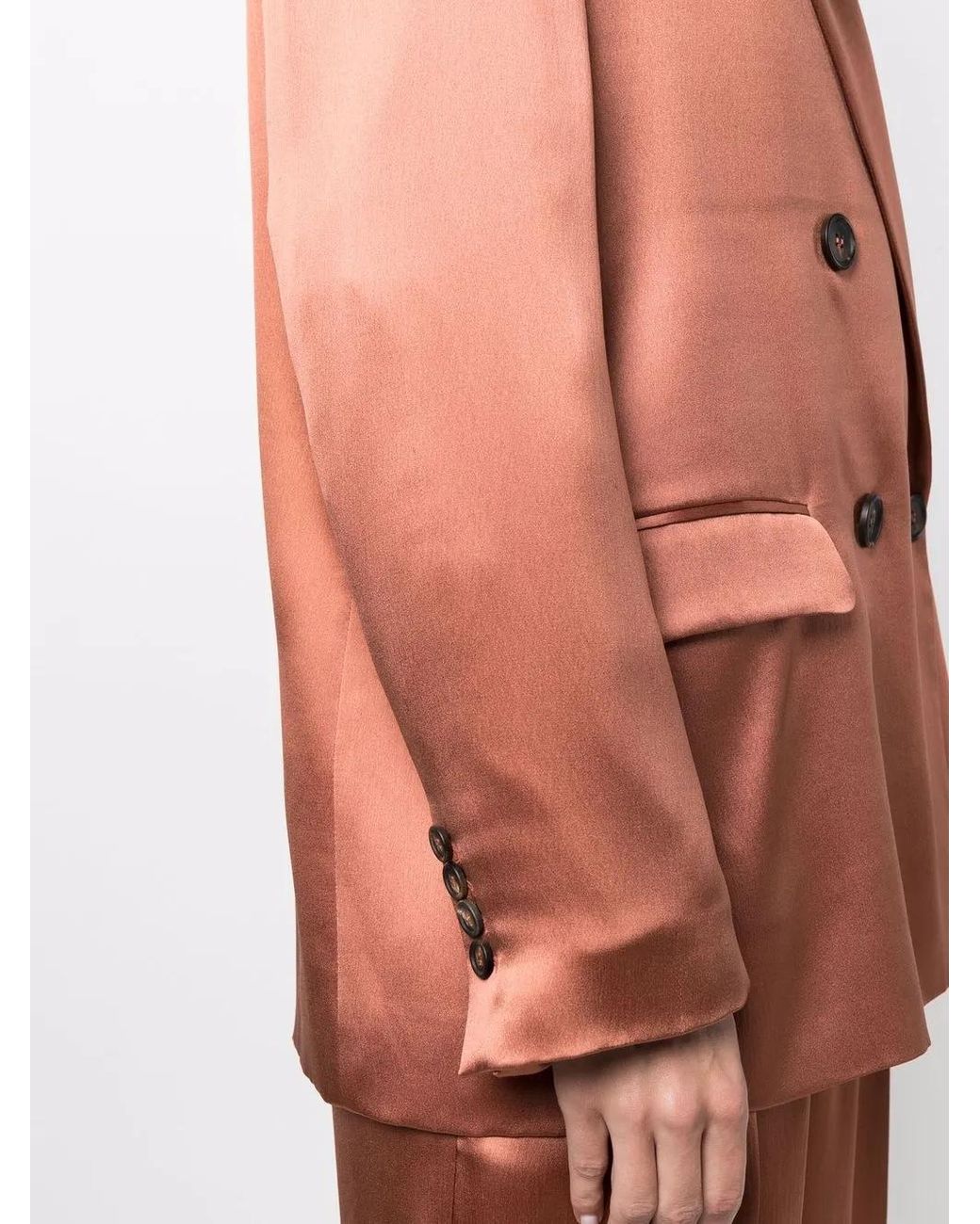 Brunello Cucinelli Pink Double-Breasted Silk Blazer