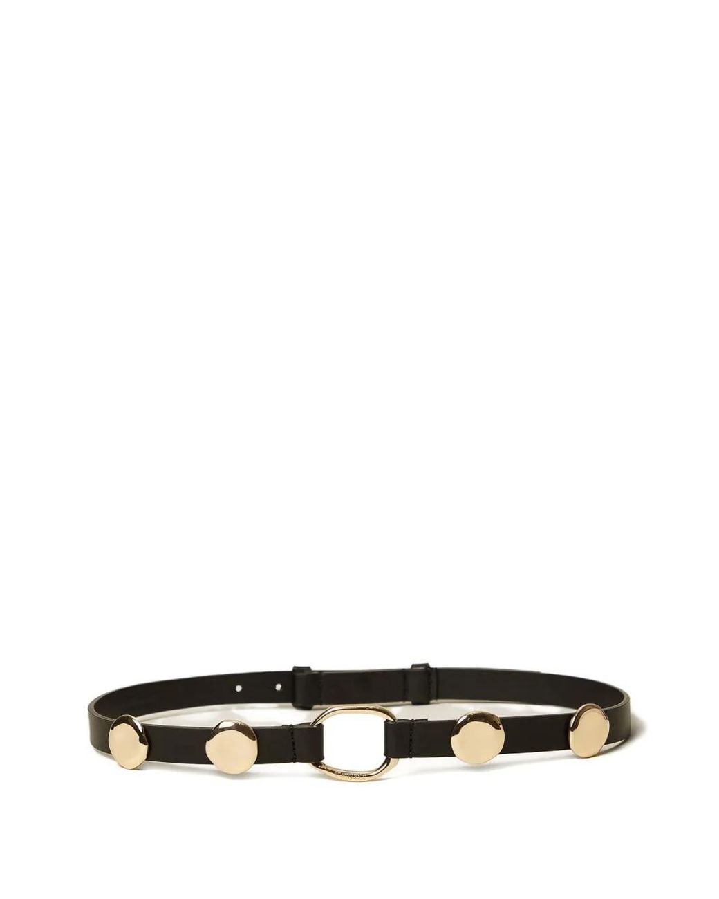 Twinset White Belt With Rings And Studs