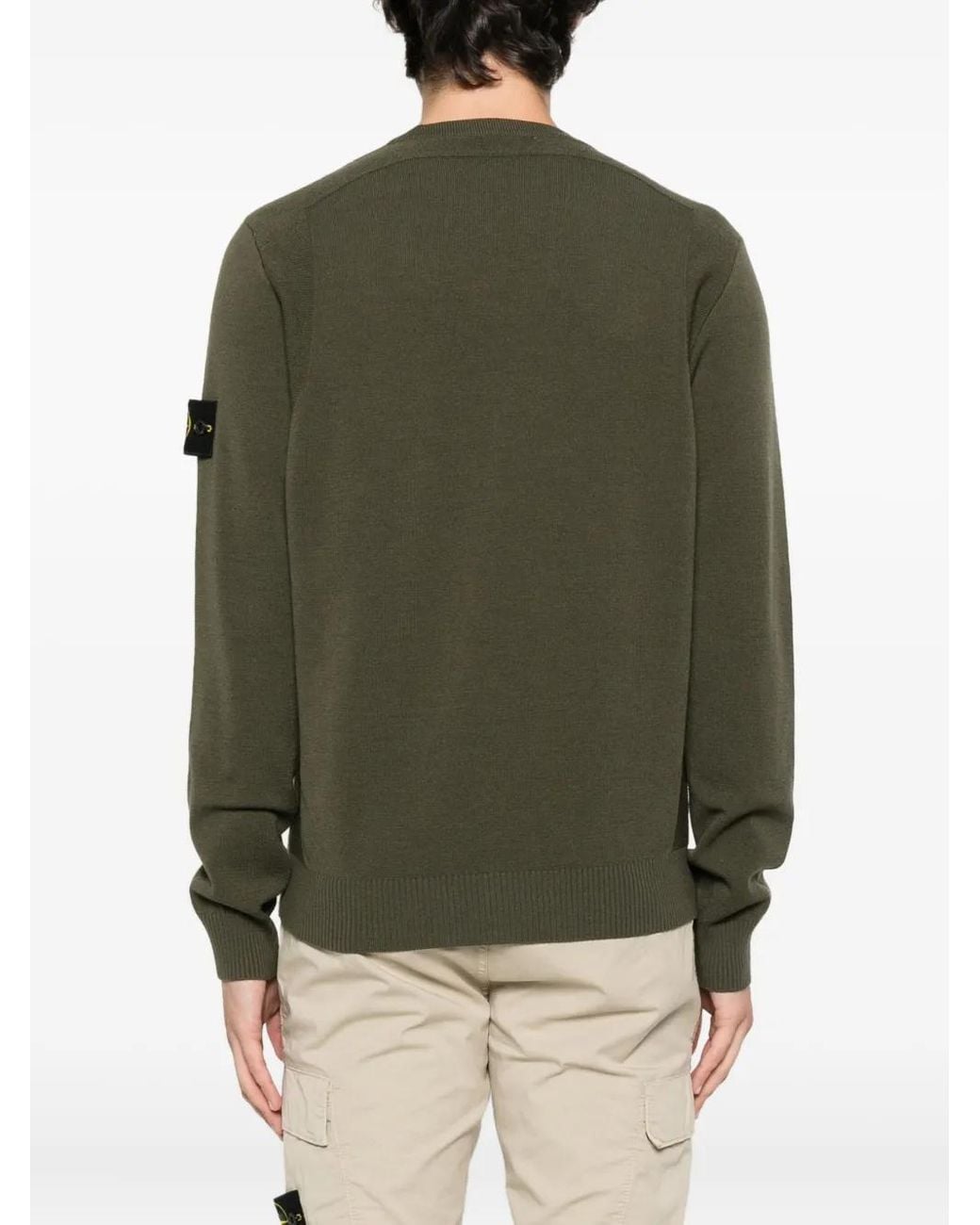 Stone Island Green Crew-Neck Sweater for men