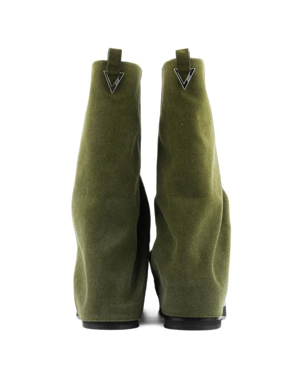 The Attico Green Robin Canvas Combat Boots