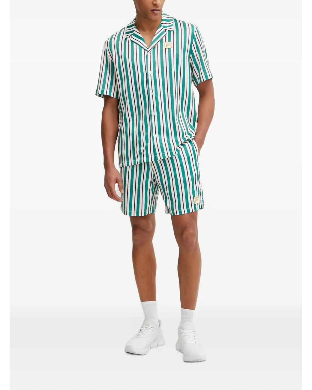 Fila Blue Striped Patch Shirt for men