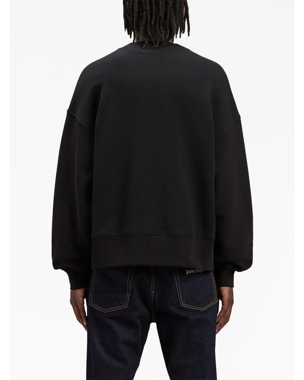 Palm Angels Black Cotton Sweatshirt for men