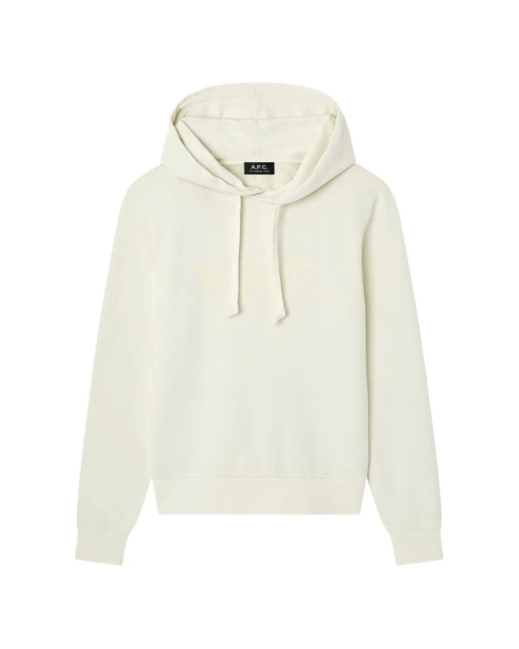 A.P.C. White Logo-Flocked Hoodie