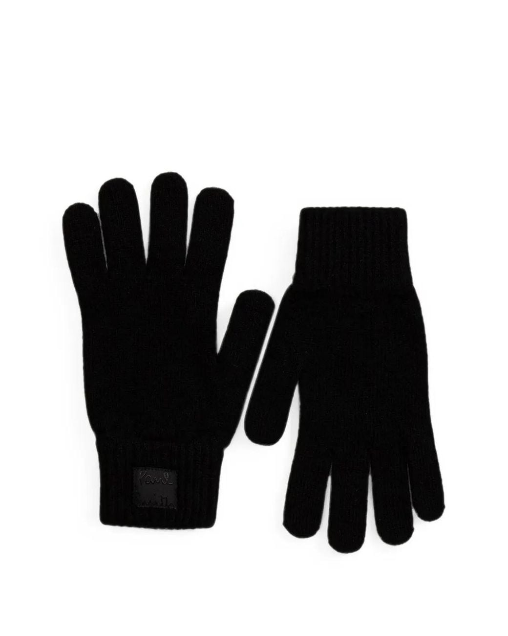 Paul Smith Black Gants En Cachemire Mélangé for men