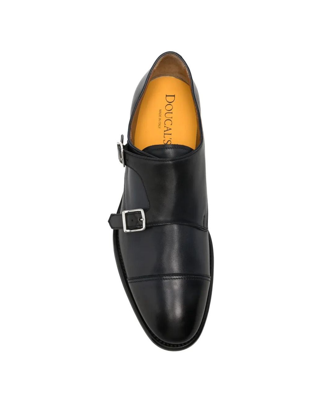 Doucal's Black Double-Buckle Monk Shoes for men