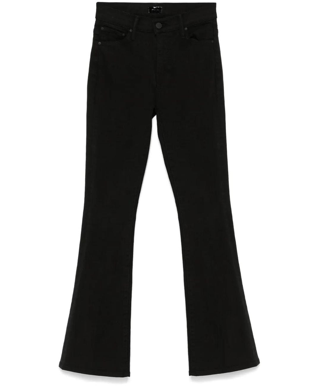 Mother Black High-Rise Flared Skinny Jeans